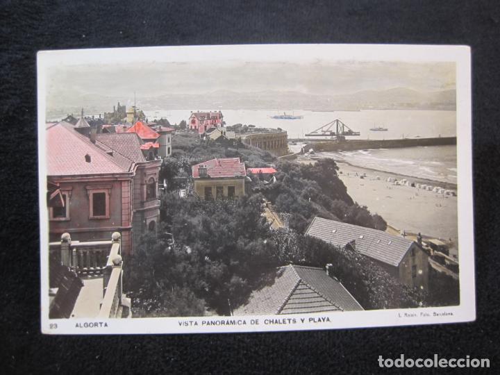 Postcards: ALGORTA-PANORAMICA DE CHALETS Y PLAYA-FOTOGRAFICA ROISIN-23-POSTAL ANTIGUA-(79.675)
