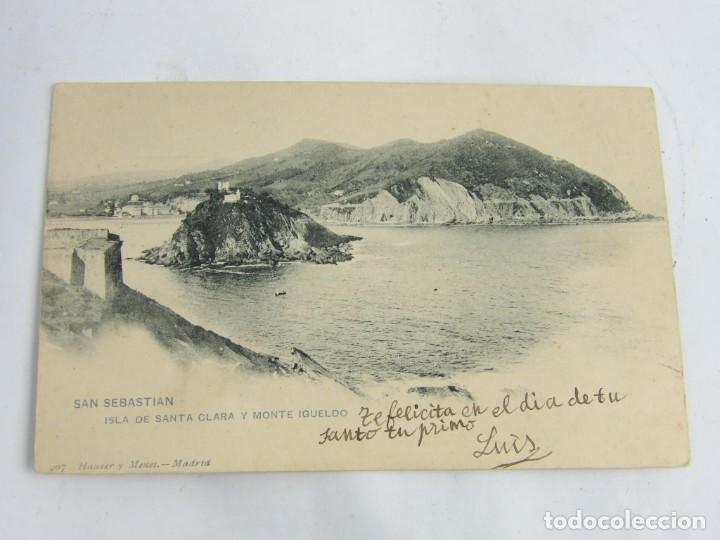 Postcards: POSTAL DE SAN SEBASTIAN, ISLA DE SANTA CLARA Y MONTE IGUELDO, N. 907, NO CIRCULADA. ESCRITA.