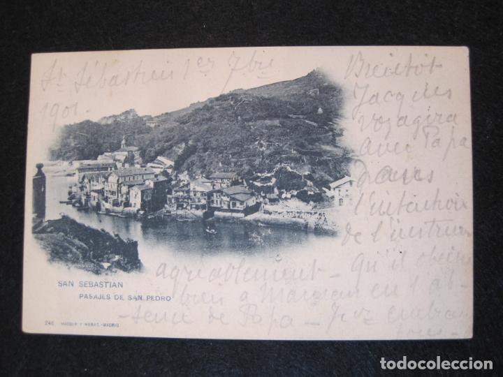 Postkarten: SAN SEBASTIAN-PASAJES DE SAN PEDRO-HAUSER Y MENET-246-REVERSO SIN DIVIDIR-POSTAL ANTIGUA-(80.804)