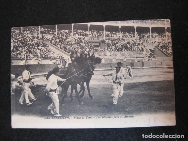 Postkarten: SAN SEBASTIAN-PLAZA DE TOROS-LAS MULILLAS PARA EL ARRASTRE-ED&middot;G.GALARZA-POSTAL ANTIGUA-(80.805)