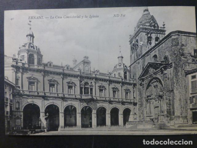 Postales: HERNANI LA CASA CONSISTORIAL Y LA IGLESIA - Foto 1