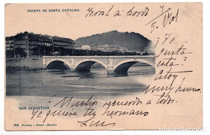 Postkarten: SAN SEBASTIAN - PUENTE DE SANTA CATALINA - REVERSO SIN DIVIDIR