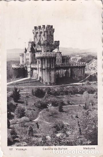 Postcards: Vizcaya 127 Castillo de Butr&oacute;n. Madyma. Circulada Sello despendido.