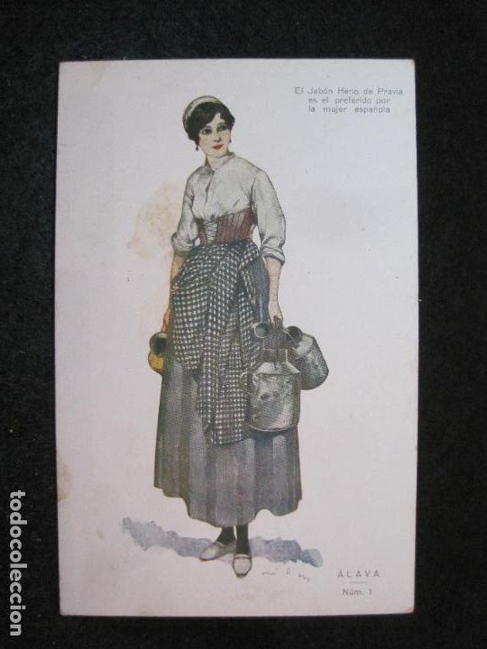 Postcards: ALAVA-NUM&middot; 1-PUBLICIDAD JABON HENO PRAVIA-POSTAL ANTIGUA-(81.420)