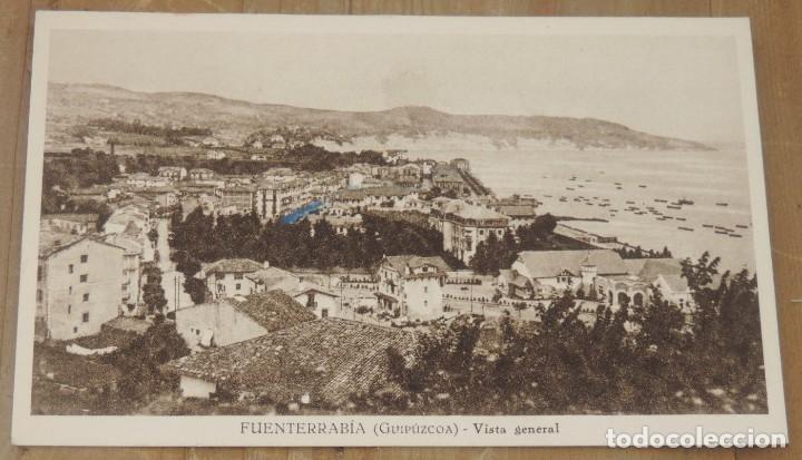 Postcards: POSTAL DE FUENTERRABIA, GUIPUZCOA, VISTA GENERAL, REVERSO CON PUBLICIDAD DE SASTRERIA CARMENA, NO CI