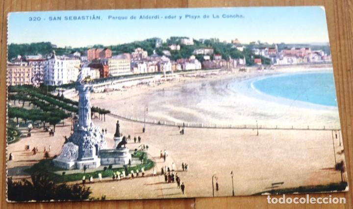 Postcards: POSTAL DE SAN SEBASTIAN, N.320, PARQUE DE ALDERDI - EDER Y PLAYA DE LA CONCHA, ED. MAYOR HERMANOS, N