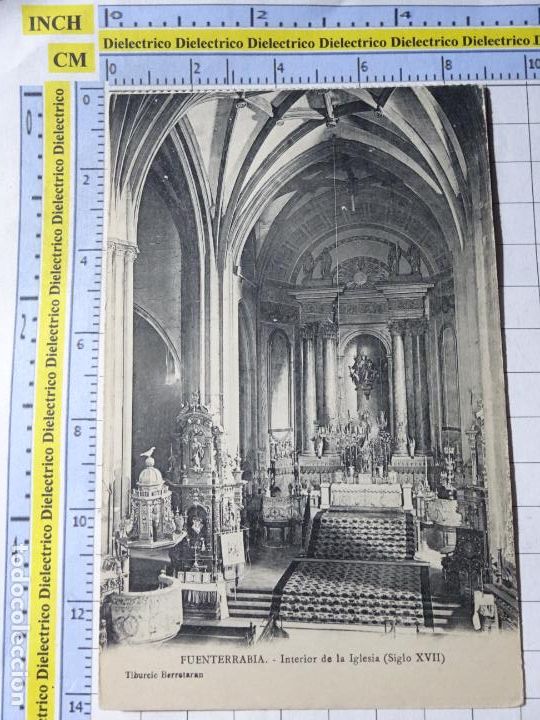 Postcards: POSTAL DE GUIP&Uacute;ZCOA. A&Ntilde;OS 10 30. FUENTERRABIA INTERIOR DE LA IGLESIA. TIBURCIO. 318