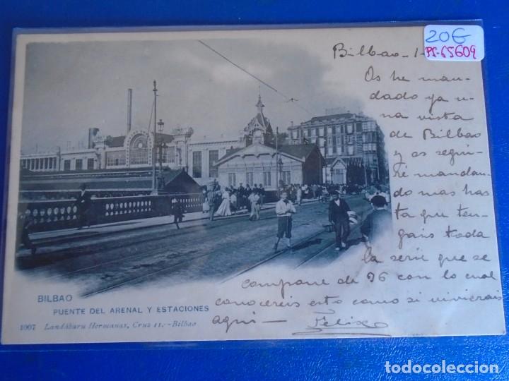 Postcards: (PS-65609)POSTAL DE BILBAO-PUENTE DEL ARENAL Y ESTACIONES.LANDABURU HERMANAS