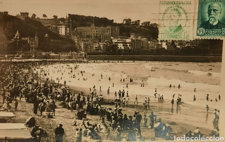 Postales: Playa de San Sebasti&aacute;n postal circulaba - Foto 1