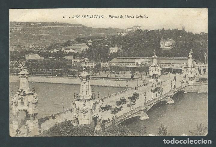 Postais: antigua postal san sebastian puente maria cristina circulada por gregorio g. galarza
