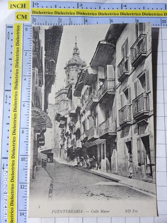Postcards: POSTAL DE GUIP&Uacute;ZCOA. SIGLO XIX - 1905. FUENTERRABIA CALLE MAYOR. ABANICOS ESPA&Ntilde;OLES. 3 ND. 846