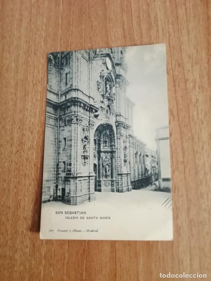 Postais: POSTAL SAN SEBASTIAN IGLESIA DE SANTA MARIA SIN CIRCULAR