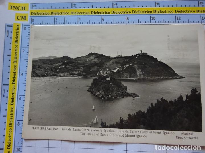 Postcards: POSTAL DE GUIP&Uacute;ZCOA. A&Ntilde;OS 30 50. SAN SEBASTIAN. ISLA DE SANTA CLARA Y MONTE IGUELDO. MANIPEL. 2807