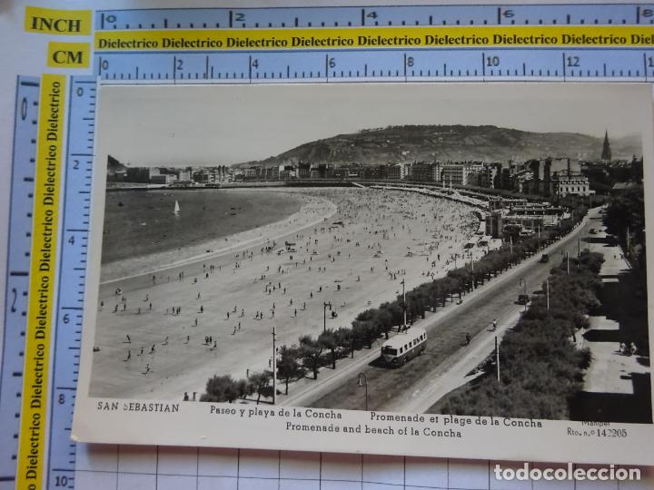Postcards: POSTAL DE GUIP&Uacute;ZCOA. A&Ntilde;OS 30 50. SAN SEBASTIAN. PASEO Y PLAYA DE LA CONCHA MANIPEL . 2814