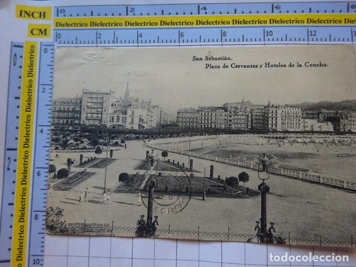 Postcards: POSTAL DE GUIP&Uacute;ZCOA. A&Ntilde;OS 10 30. SAN SEBASTIAN. PLAZA DE CERVANTES Y HOTELES DE LA CONCHA. 2826