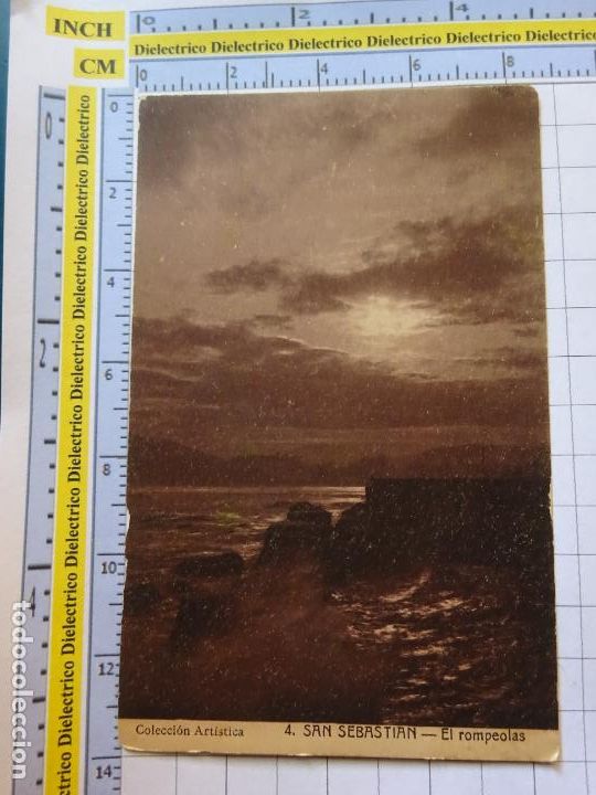Postcards: POSTAL DE GUIP&Uacute;ZCOA. A&Ntilde;OS 10 30. SAN SEBASTIAN EL ROMPEOLAS. SALUD Y BESOY. CASTA&Ntilde;EIRA. 2851