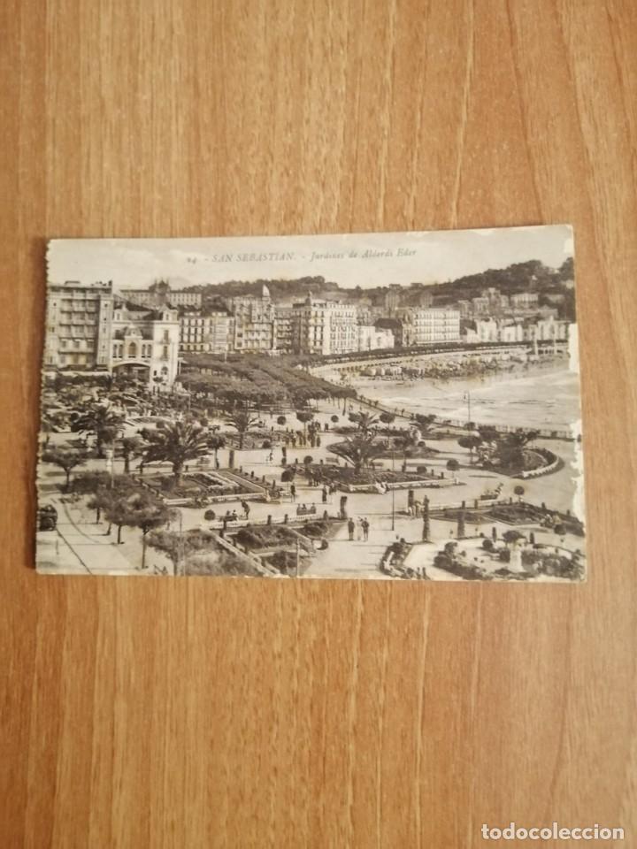 Postais: POSTAL SAN SEBASTIAN JARDINES DE ALDERDI EDEN CIRCULADA