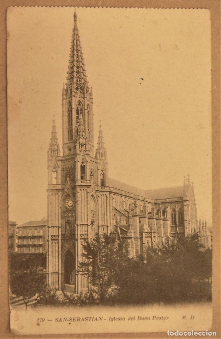 Postais: POSTAL DE SAN SEBASTIAN.Iglesia del buen pastor.ED. UNI&Oacute;N UNIVERSAL DE CORREOS. SIN CIRCULAR