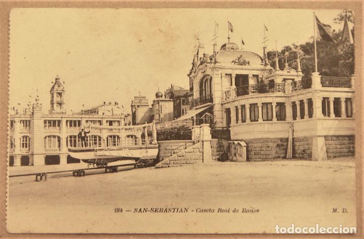Postales: POSTAL DE SAN SEBASTIAN.CASETA REAL DE BA&Ntilde;OS .ED. UNI&Oacute;N UNIVERSAL DE CORREOS. SIN CIRCULAR