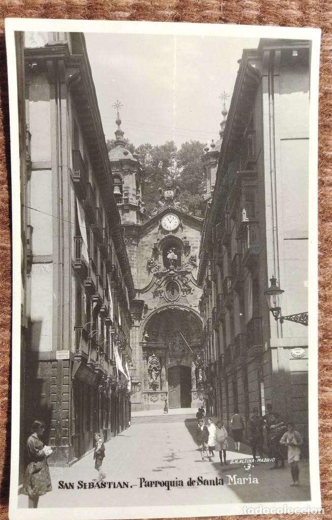 Postkarten: SAN SEBASTIAN - PARROQUIA DE SANTA MARIA - G.H. ALSINA - MARGARA