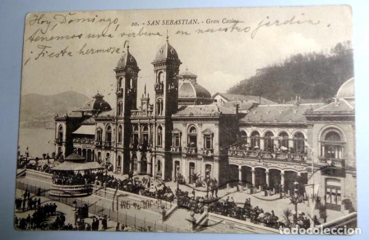 Postkarten: TARJETA POSTAL ANTIGUA A&ntilde;os 20 SAN SEBASTIAN UNION POSTAL UNIVERSAL SELLOS ALFONSO XIII Circulada