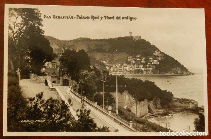 Postkarten: FOTO POSTAL SAN SEBASTIAN PALACIO REAL Y TUNEL DEL ANTIGUO. G. H. ALSINA N&ordm; 5, SIN CIRCULAR