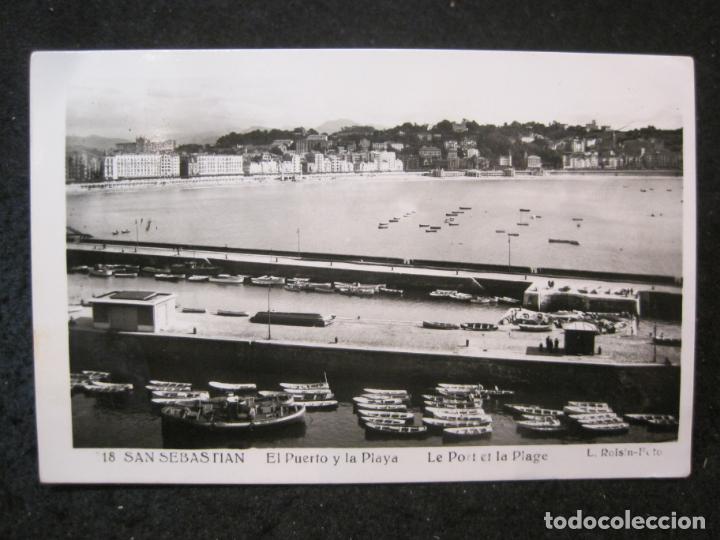 Cartoline: SAN SEBASTIAN-PUERTO Y PLAYA-FOTOGRAFICA ROISIN-POSTAL ANTIGUA-(84.443)