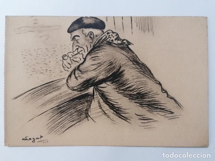 Postcards: POSTAL 360, PAIS VASCO, MARINERO CONTEMPLANDO EL MAR, DIBUJO SEGANT 1925