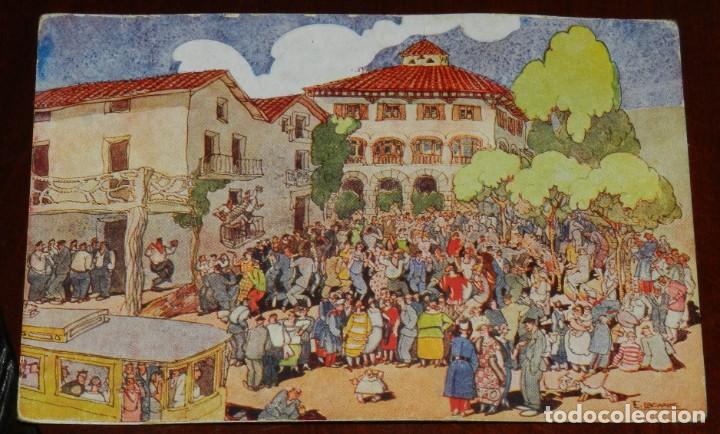 Cartoline: Tipismo vasco. ESCENAS VASCAS, EL BAILE DE CHOMIFI . ENEA N&ordm;4 ED. LAGARDE, PARECIDO A ARRUE.