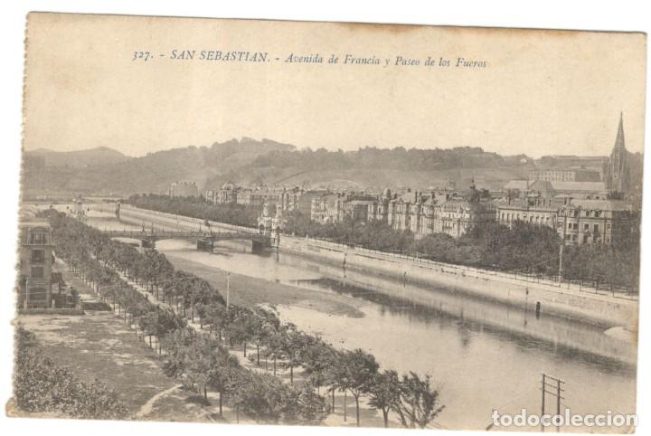 SAN SEBASTIAN - AVENIDA DE FRANCIA Y PASEO DE LOS FUEROS Nº 327 (Postales - España - Pais Vasco Antigua (hasta 1939))