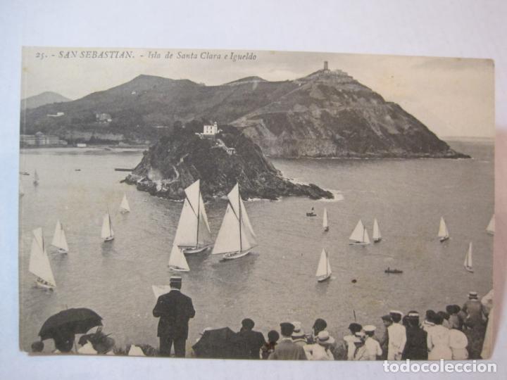 Postales: SAN SEBASTIAN-ISLA DE SANTA CLARA E IGUELDO-POSTAL ANTIGUA-(86.679)