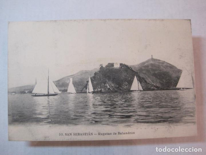 Postales: SAN SEBASTIAN-REGATAS DE BALANDROS-POSTAL ANTIGUA-(86.681)