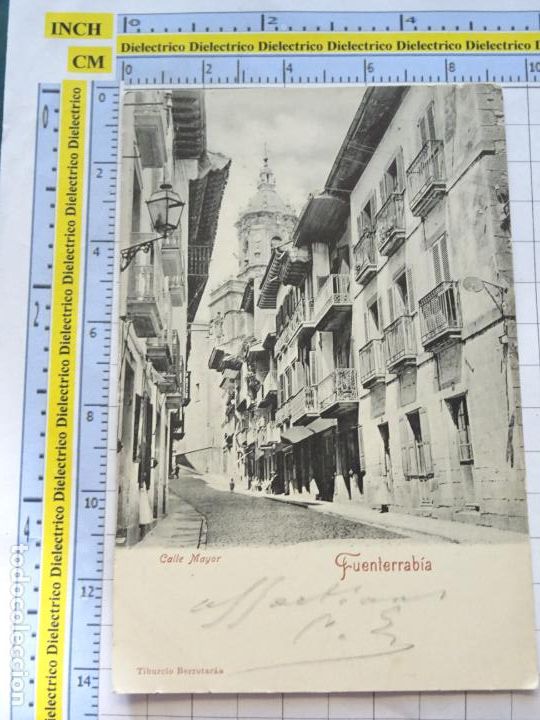 Postales: POSTAL DE GUIP&Uacute;ZCOA. SIGLO XIX - 1905. FUENTERRABIA CALLE MAYOR TIBURCIO. 1848