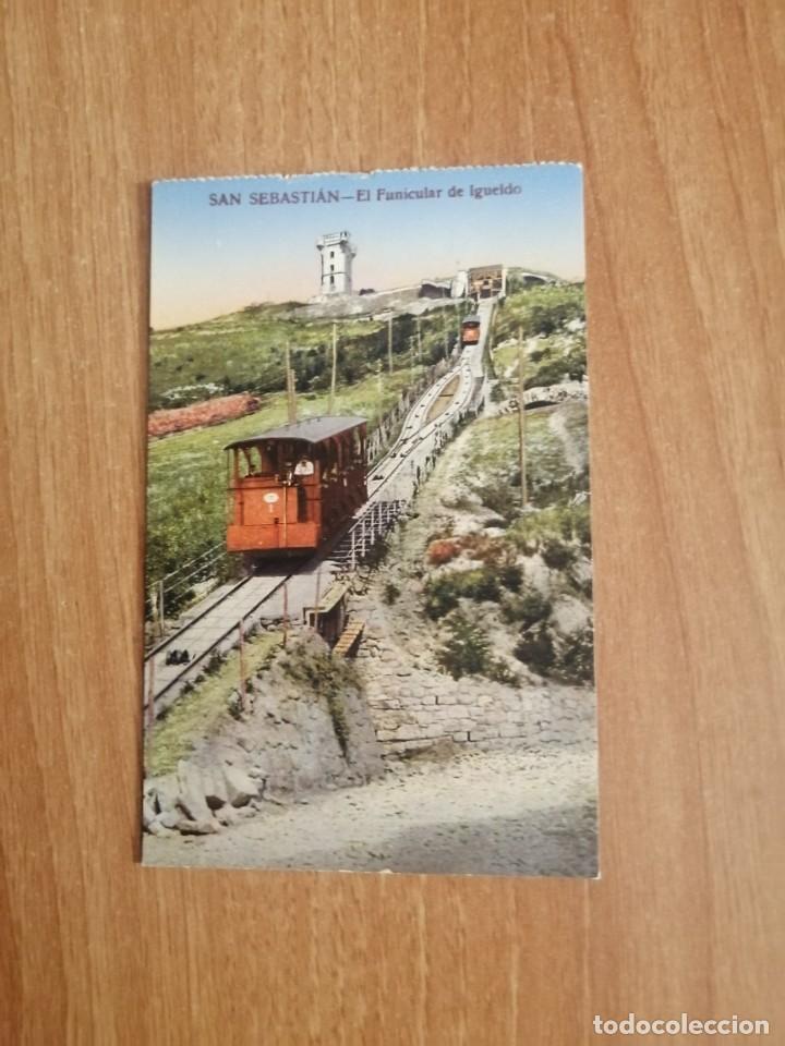 Postales: POSTAL SAN SEBASTIAN EL FUNICULAR DE IGUELDO SIN CIRCULAR