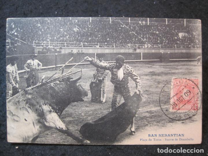 Postales: SAN SEBASTIAN-PLAZA DE TOROS-SUERTE DE DESCABELLO-ED&middot;G.GALARZA-POSTAL ANTIGUA-(88.456)