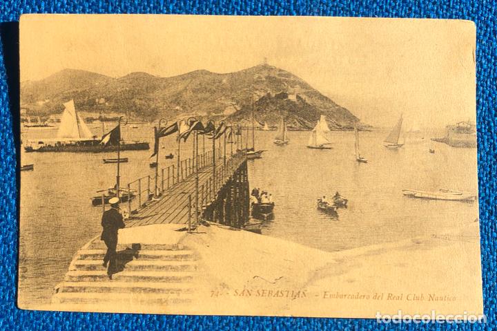 Postales: SAN SEBASTIAN - EMBARCADERO DEL REAL CLUB NAUTICO - CIRCULADA PRINCIPIOS S. XX