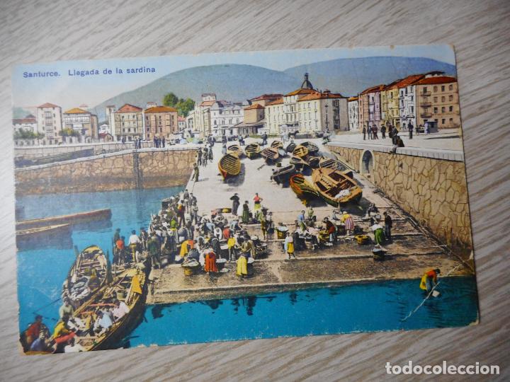 Cartes Postales: ANTIGUA POSTAL.LLEGADA DE LA SARDINA.SANTURSE.