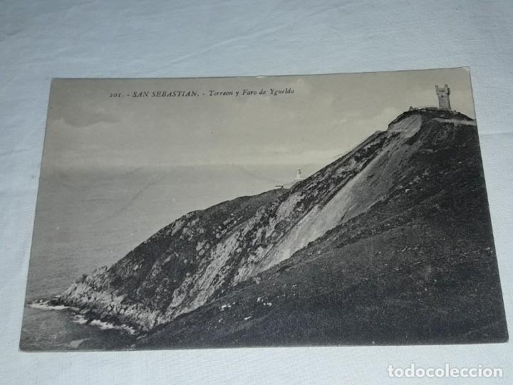 Cartoline: Antigua postal San Sebasti&aacute;n Torre&oacute;n y Faro de Ygueldo n&ordm; 201