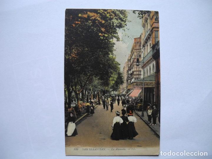 Cartoline: San Sebastian. La Alameda n. 110. Circulada sin sello.
