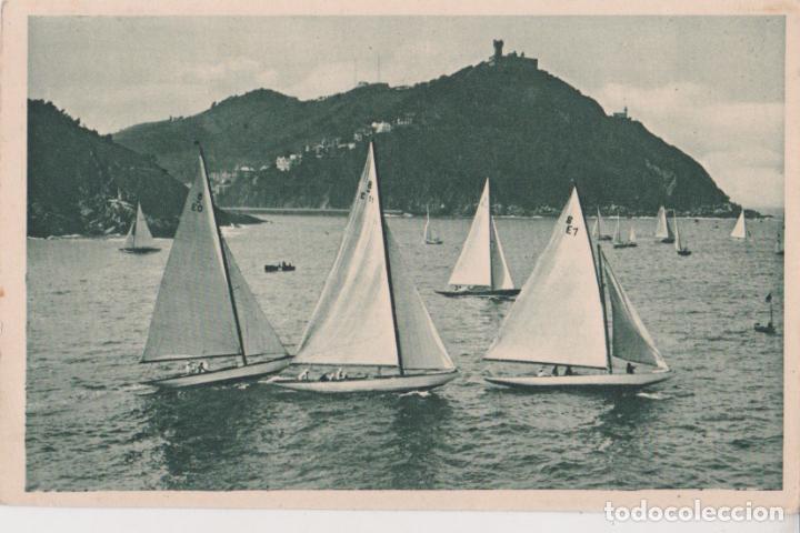 Postales: SAN SEBASTIAN, REGATAS EN LA BAHIA &ndash; HUECOGRABADO HAUSER Y MENET &ndash; S/C