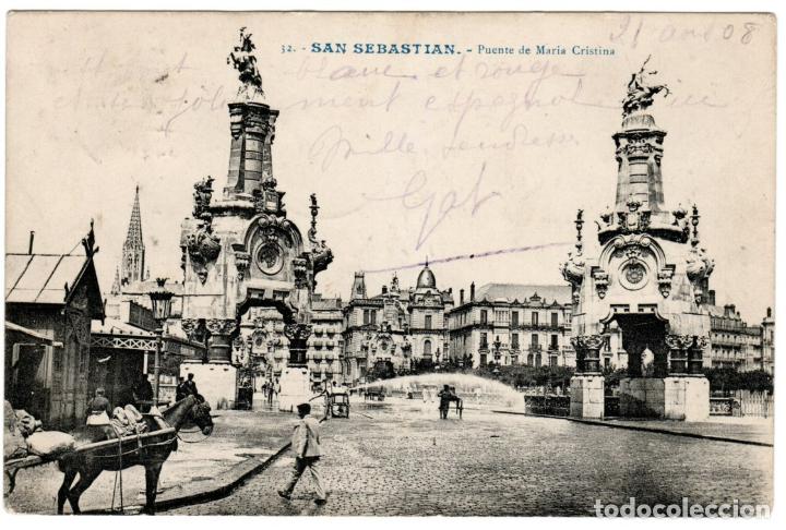 Postcards: PRECIOSA POSTAL - SAN SEBASTIAN - PUENTE DE MARIA CRISTINA - EDICION G.G.GALARZA