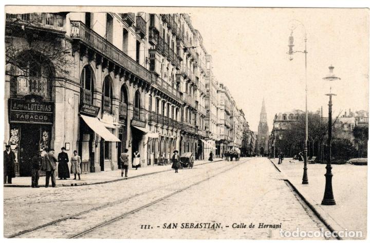 Postcards: BONITA POSTAL - SAN SEBASTIAN - CALLE DE HERNANI - EDICION G.G.GALARZA