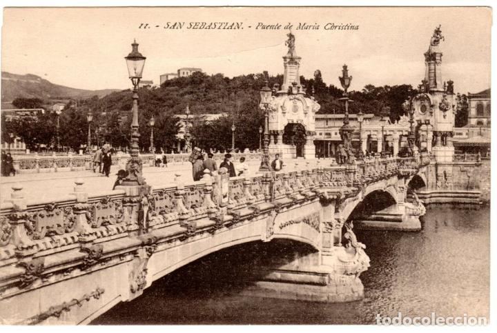 Postcards: BONITA POSTAL - SAN SEBASTIAN - PUENTE DE MARIA CRISTINA - EDICION G.G.GALARZA