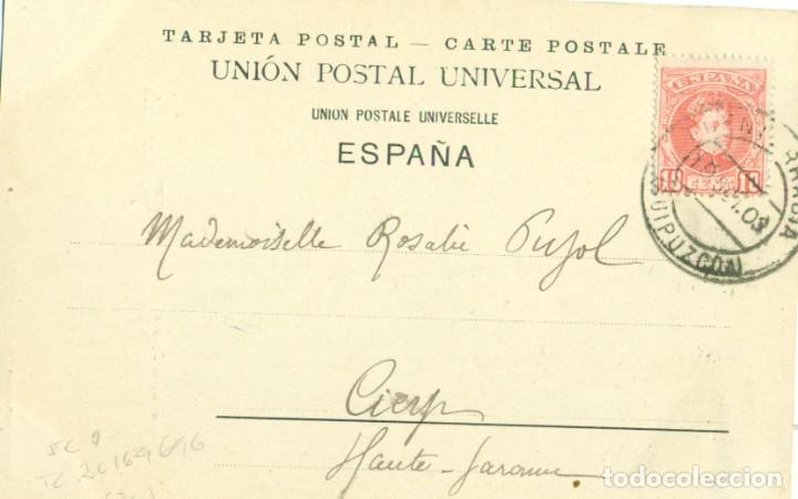 Postales: FUENTERRABIA. INTERIOR DE LA IGLESIA. CIRCULADA EN 1903. - Foto 2