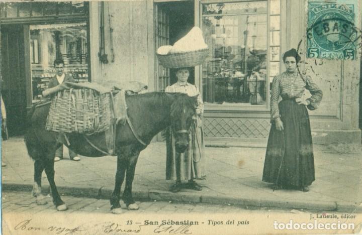 Cartoline: SAN SEBASTIAN. TIPOS DEL PA&Iacute;S. CIRCULADA EN 1906