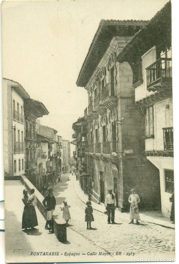 Cartoline: FUENTERRABIA CALLE MAYOR. POSTAL FRANCESA. HACIA 1910.