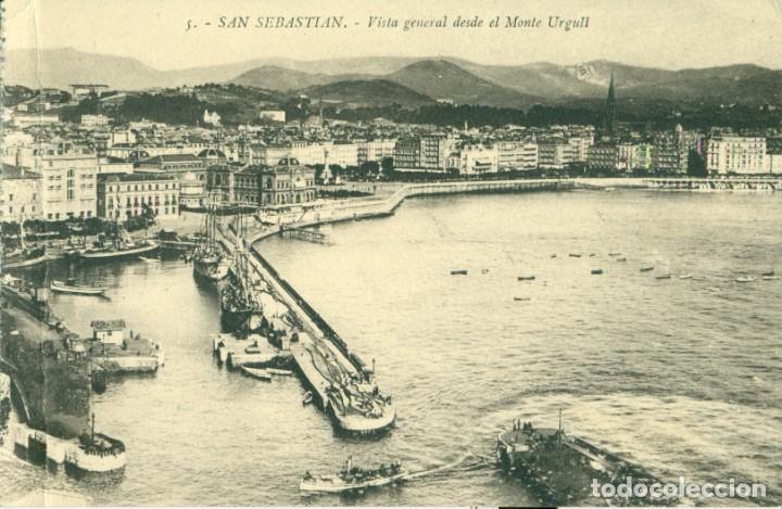 Postales: SAN SEBASTIAN. VISTA GENERAL DESDE EL MONTE URGULL HACIA 1920.
