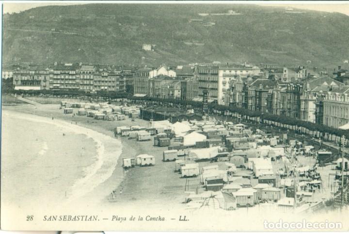 Postales: SAN SEBASTIAN. PLAYA DE LA CONCHA. HACIA 1920.