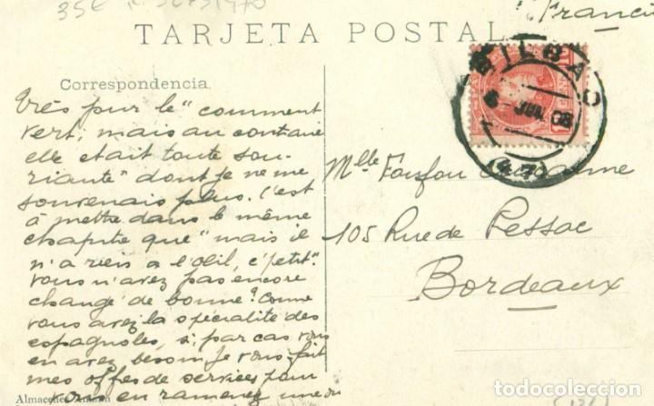Postales: BILBAO. PUENTE GIRATORIO. CIRCULADA EN 1908. - Foto 2