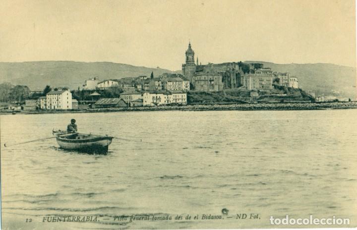 Postales: FUENTERRABIA. VISTA GENERAL DESDE EL BIDASOA. HACIA 1920.